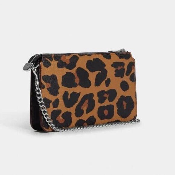 New Coach CC868 Poppy Crossbody with Card Case with Leopard Print and Signature - Picture 4 of 5